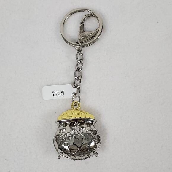 Killarney Crystal Jewelry Pot Of Gold Keychain Bag Charm - Picture 4 of 6
